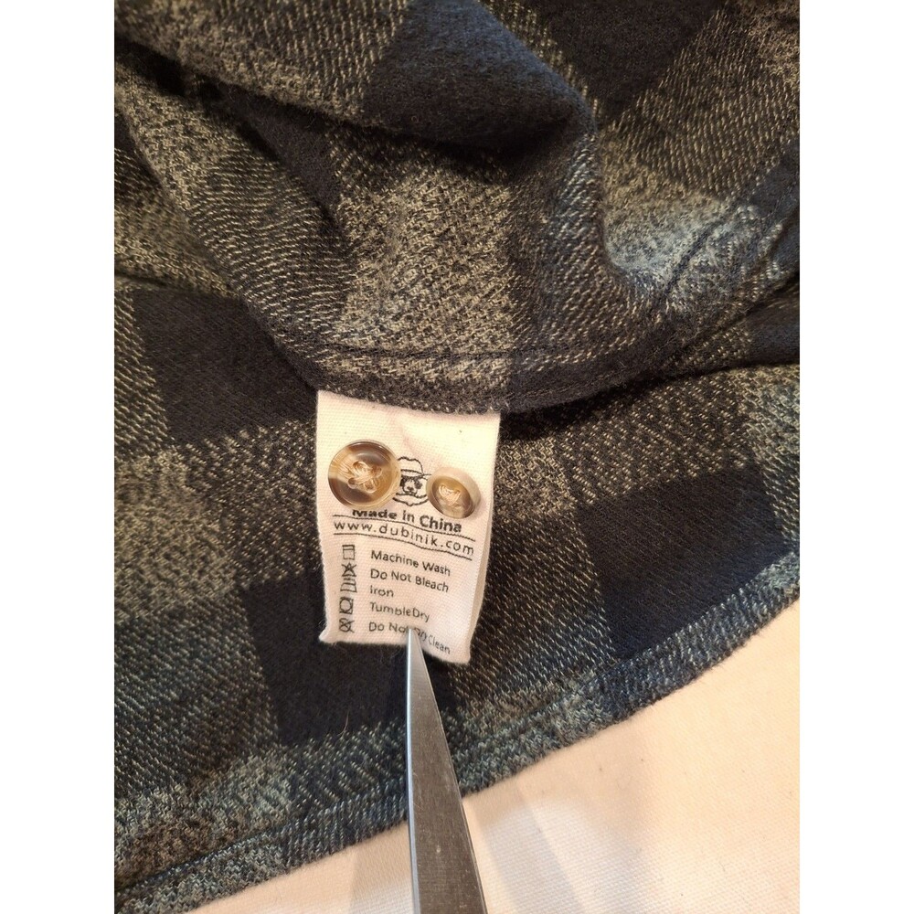 Dubinik Shirt Mens Sz XXL Green/Black Customized Version Plaid Flannel Flip Cuff - Picture 12 of 12